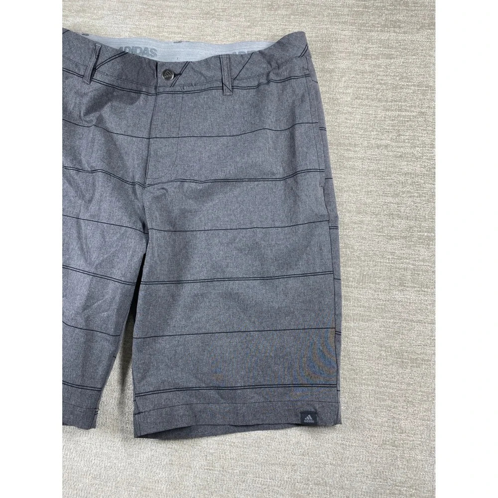 Adidas FJ9868 Ultimate365 Striped Golf Shorts Mens 32 Gray Heathered Stretch